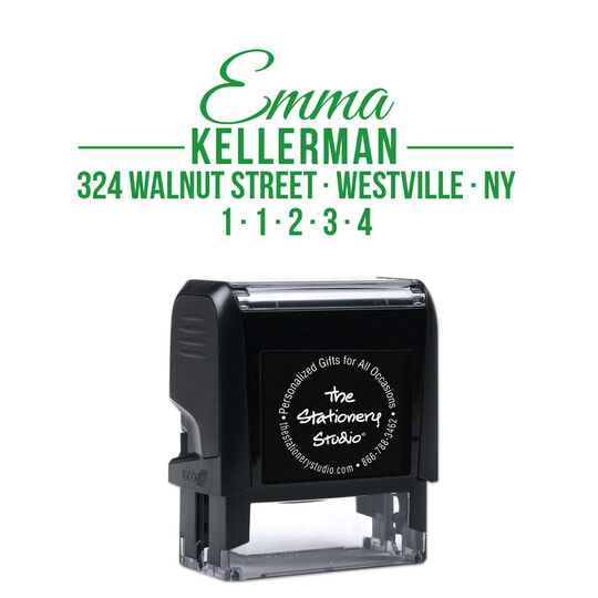 Emma Rectangular Address Self-Inking Stamp